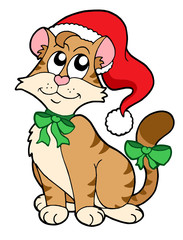 Wall Mural - Christmas cartoon cat