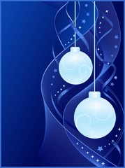 Sticker - Blue Christmas Background With Christmas Ball