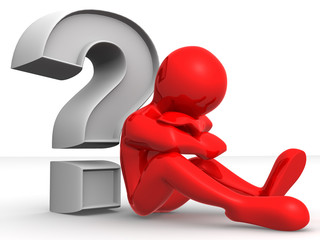 Aufkleber - Man with question