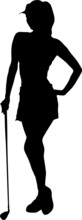 Lady Golfer Vector Silhouettes