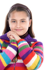 Wall Mural - Adorable girl with woollen jacket