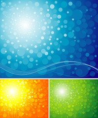 Aufkleber - Three different colors of blur radiance background.