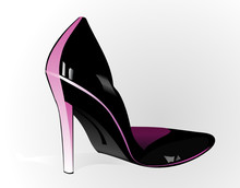 Vector Illustration Of Woman Shoe