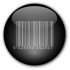 Glassy Button with Barcode (black)