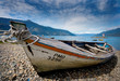 Beached boat in Chile's lake district