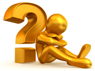 Aufkleber - Man with question