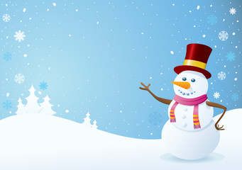 Snowman on Christmas Background. Christmas Backgrounds Series.