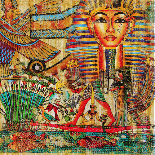 Naklejka ścienna vintage egyptian abstraction