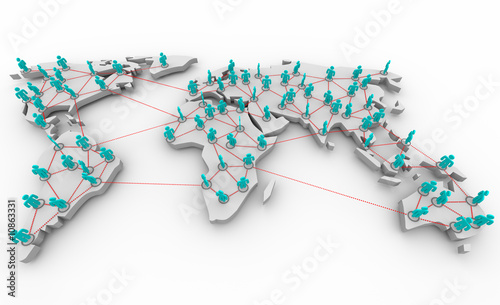 Nowoczesny obraz na płótnie Global Network of People