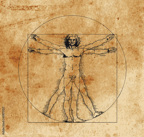 Naklejka nad blat kuchenny vitruvian man