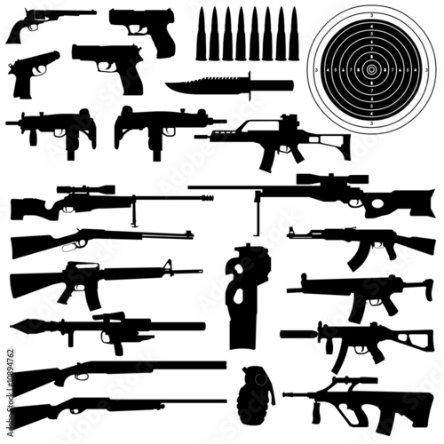 Weapon silhouettes Canvas Print