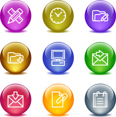 Sticker - Color glass ball web icons, set 27