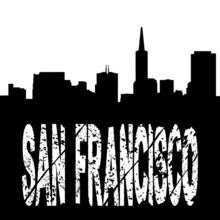 San Francisco Text With Skyline