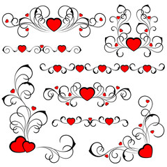 Set from heats with a floral pattern