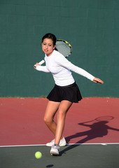 Wall Mural - Girl playing tennis