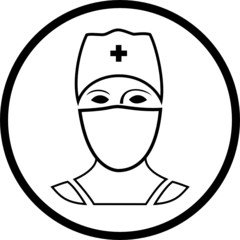 Sticker - Vector doctor icon. Black and white. Simply change.