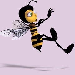 very sweet render of a honey bee in yellow and black with Clippi