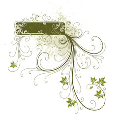 Wall Mural - Green floral frame