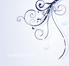 Blue Floral Christmas Background