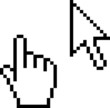 Hand and Mouse cursor pixelated
