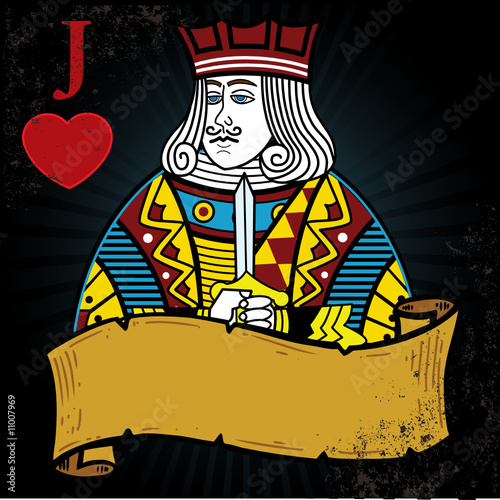 Jack Of Hearts With Banner Tattoo Style Illustration Buy This