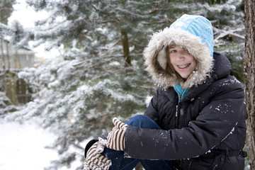 Young Teen Girl enjoying the snow