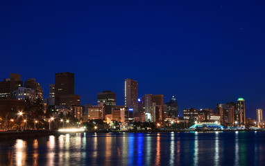 city night view of durban, south africa