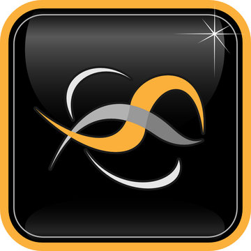Vector abstract internet icon. Orange set. Simply change.