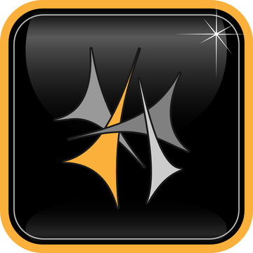 Vector abstract internet icon. Orange set. Simply change.