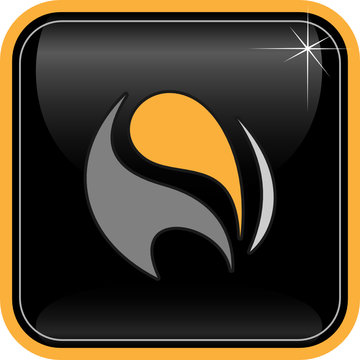 Vector abstract internet icon. Orange set. Simply change.