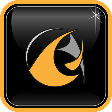 Vector abstract internet icon. Orange set. Simply change.