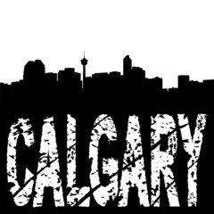 Wall Mural - Calgary skyline grunge text