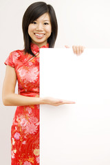 Poster - Oriental girl with copy space.