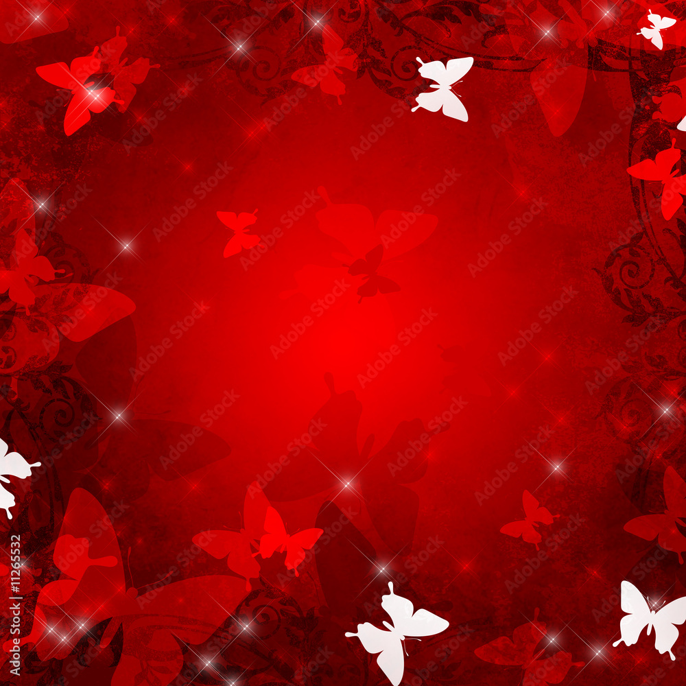 赤い蝶の背景 Stock Illustration | Adobe Stock