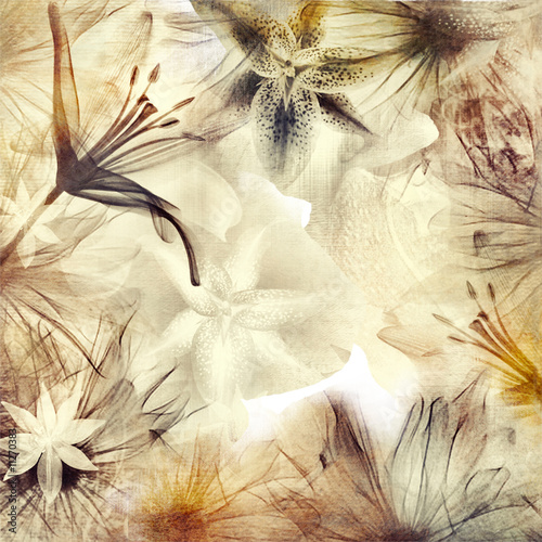 Foto-Rollo - floral background in pastel colors (von Freesurf)