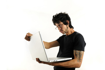 Man using laptop