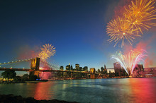 Brooklyn Bridge NYC Fireworks Free Stock Photo - Public Domain Pictures