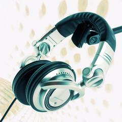 Wall Mural - DJ headphones abstract