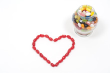 Jellybean Heart Candy Jar
