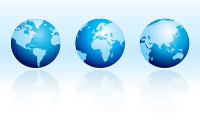 glossy globes with reflections