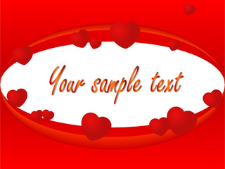 Poster - Red valentine background with hearts