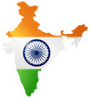 Carte de l'Inde (drapeau métal)