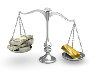 Wall Mural - US Dollar vs Gold