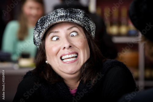 Cuadros en Lienzo Hispanic woman with funny expression