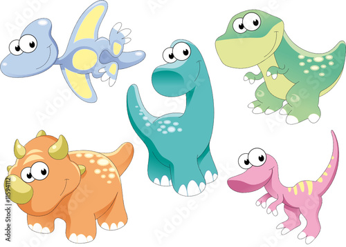 Obraz w ramie Dinosaurs Family