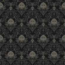 Seamless Pattern From Gold Flowers And Leaves