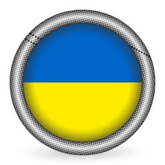 Wall Mural - Ukraine flag button