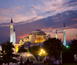 Hagia Sophia in Istanbul at evening