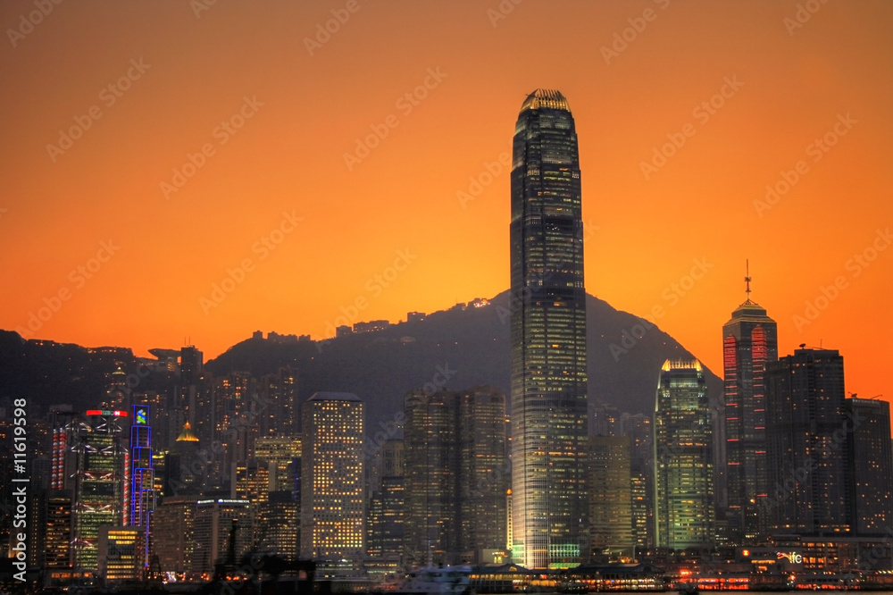 Foto-Fußmatte - Hongkong Skyline