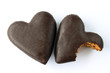 Chocolate covered gingerbread hearts